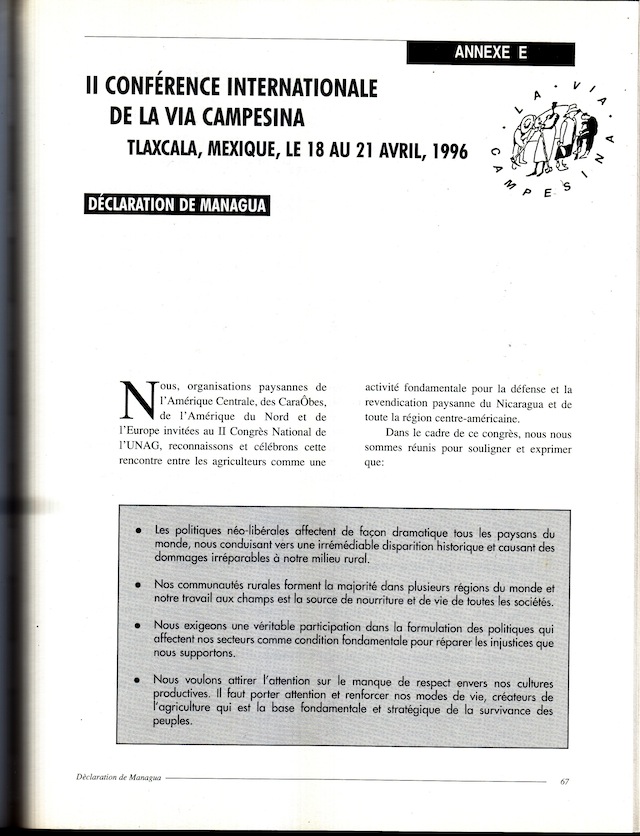 Déclaration de Managua (Avril 1992)